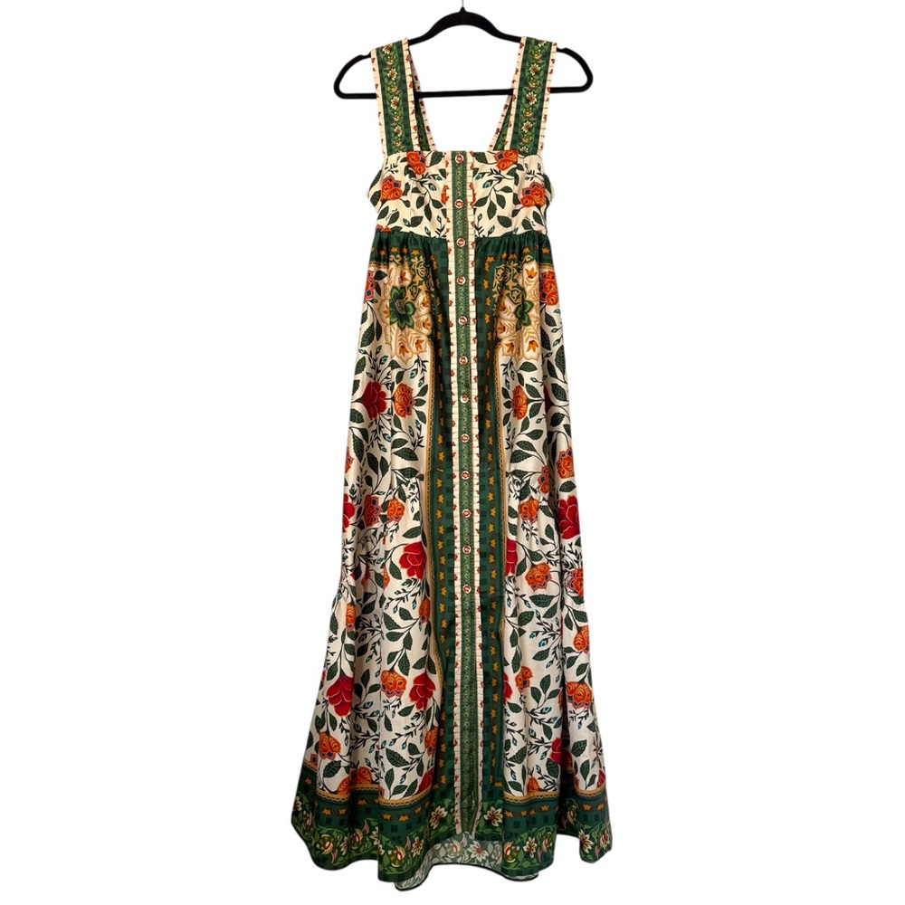 FARM Rio Floral Maxi Dress in Green, Red, Orange - RARE - Picture 8 of 16